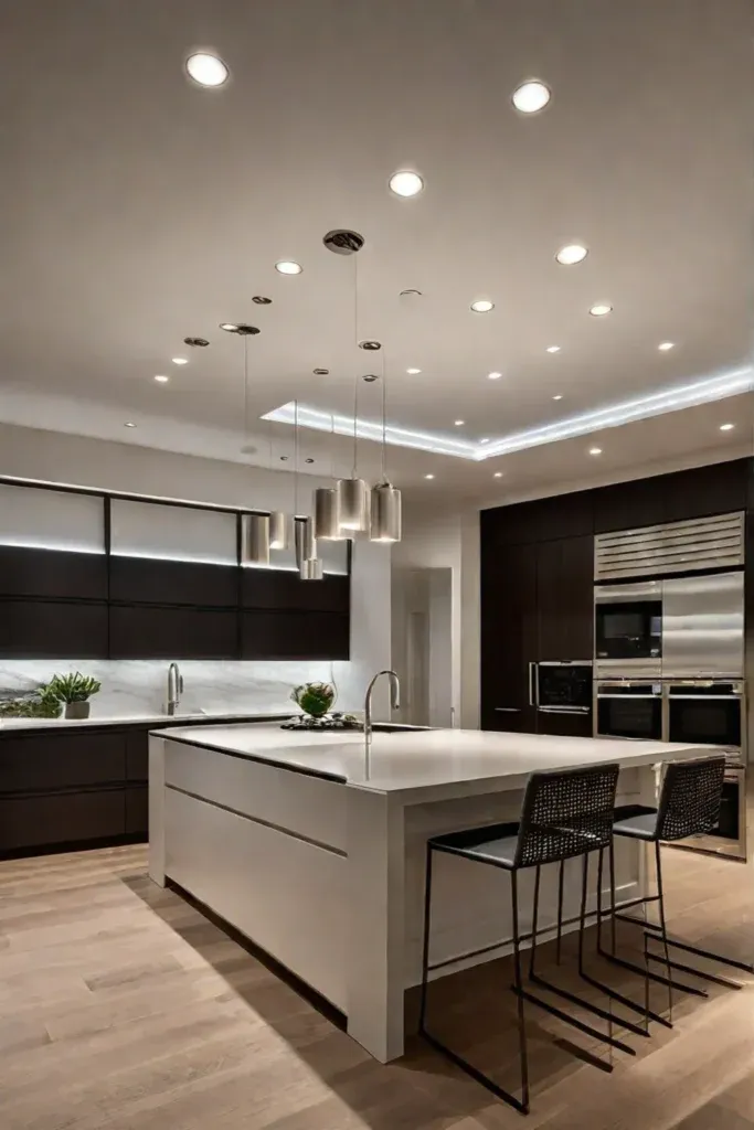 Ambient and Task Lighting in Kitchen
