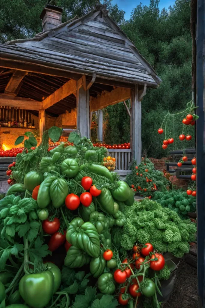 Backyard garden harvest