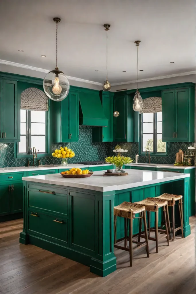 Bold kitchen cabinets