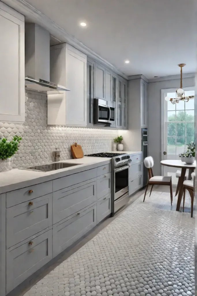 Bright and airy small kitchen with lightcolored elements