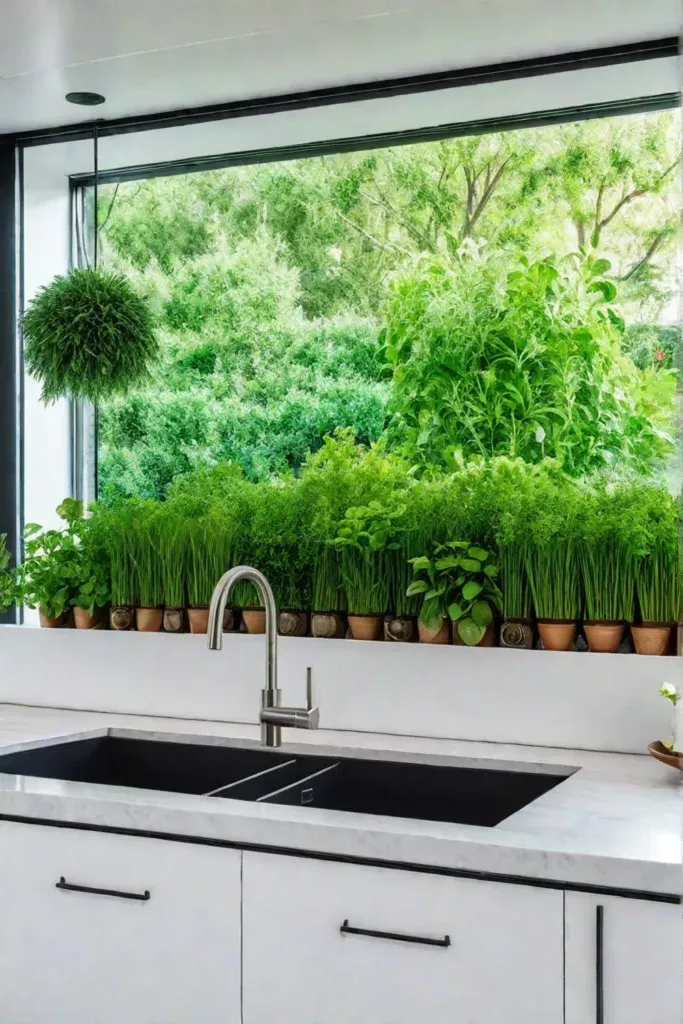 Bright kitchen tiered herb garden classic herbs