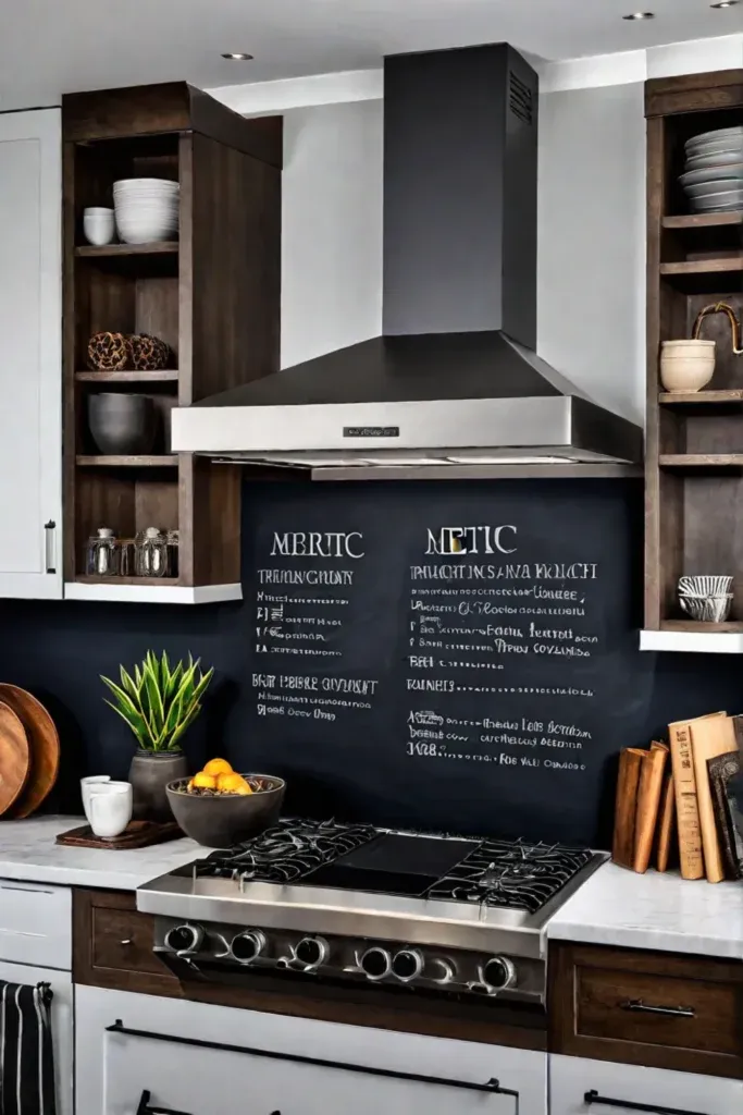 Chalkboard backsplash interactive kitchen personalized design
