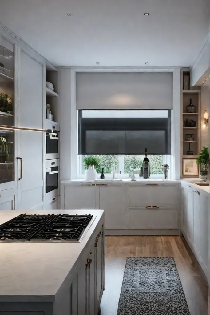 Charming small kitchen with personalized storage and decor