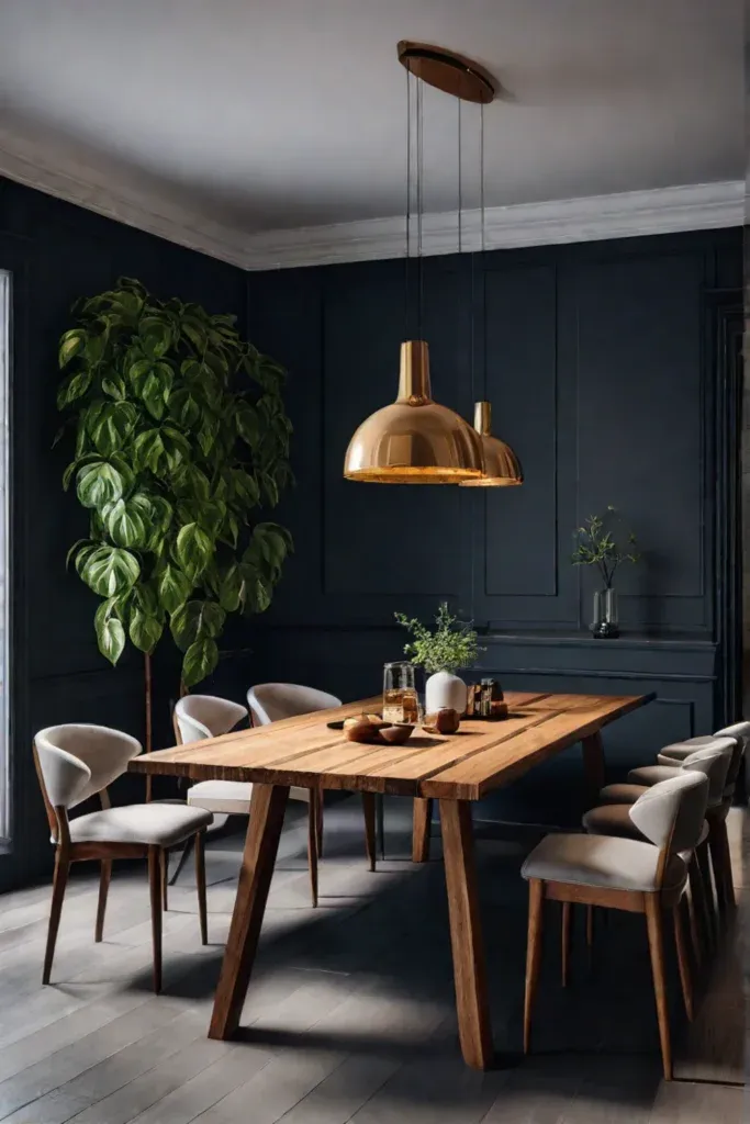 Cozy kitchen with minimalist table setting