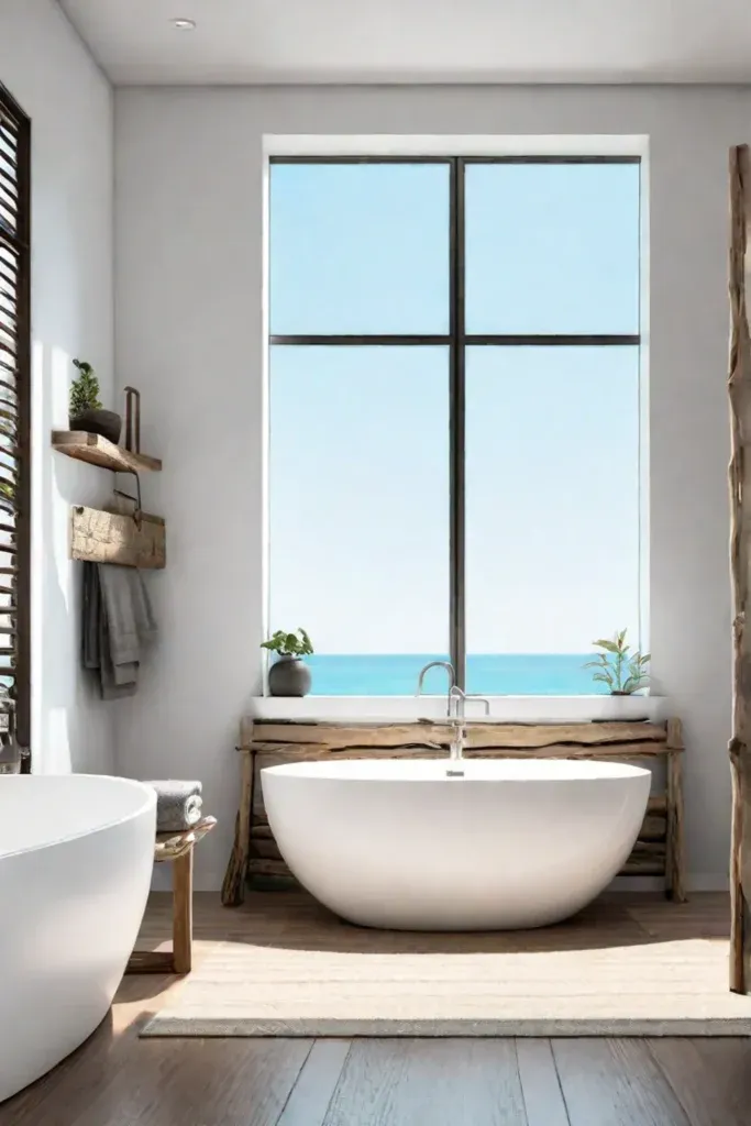 DIY driftwood bathroom decor