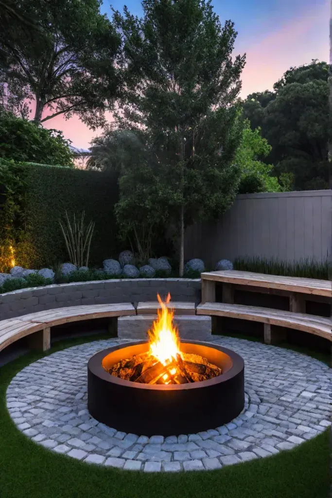 DIY fire pit with pallet furniture