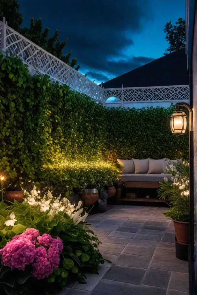 Fairy lights in a garden