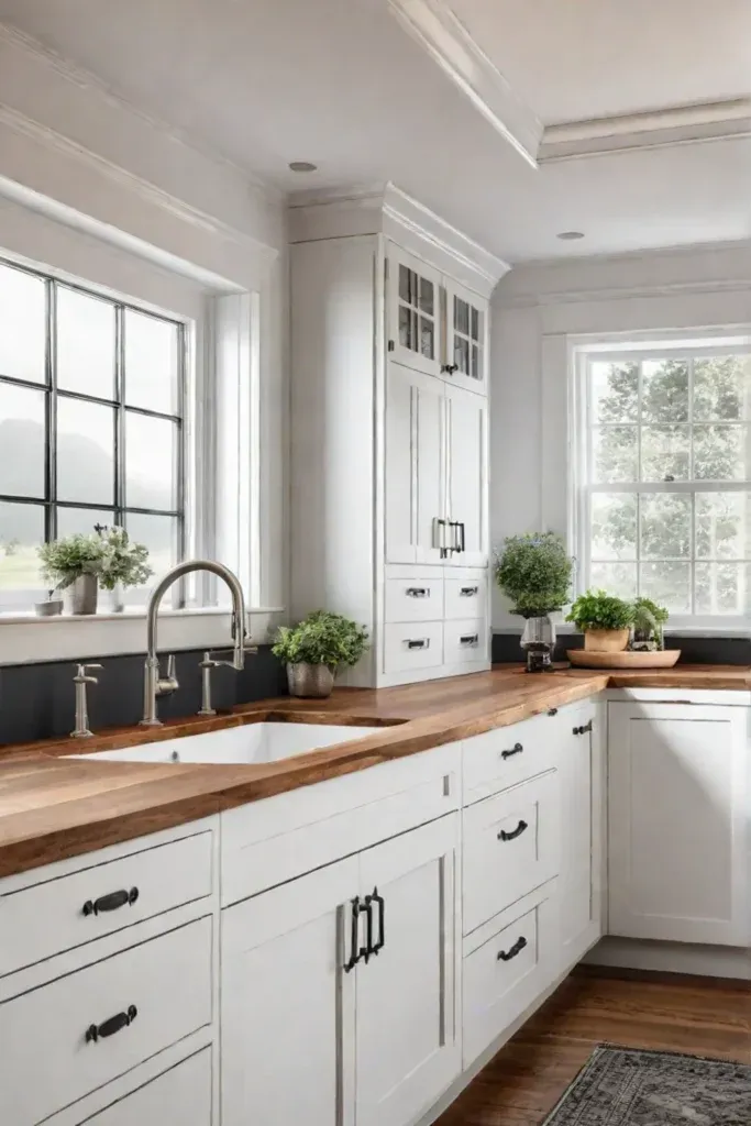 Farmhouse kitchen butcher block countertops