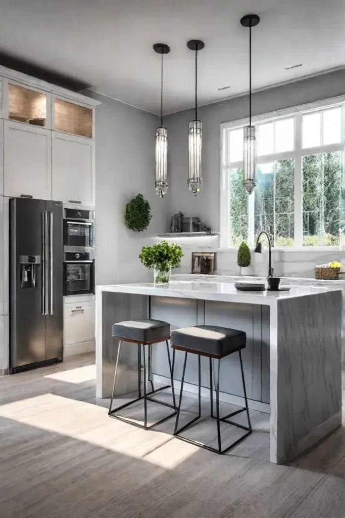 Focal point kitchen island enhanced aesthetics