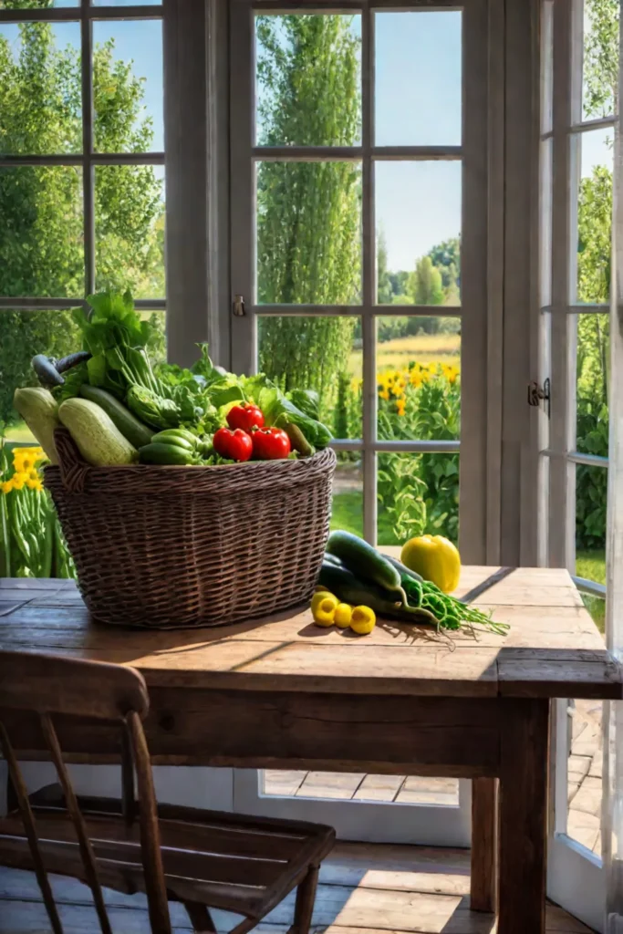 Freshly harvested vegetables