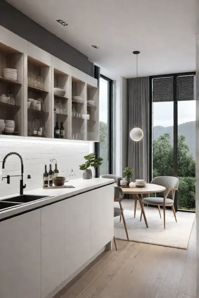 Functional and simple kitchen design with neutral color palette