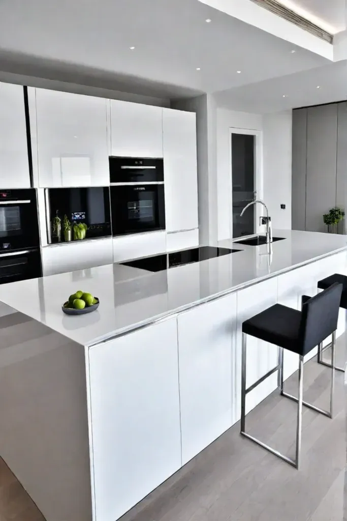 Functional kitchen island uncluttered aesthetics