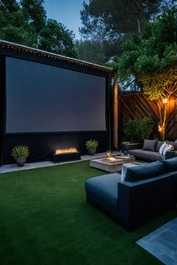 Immersive backyard movie experience
