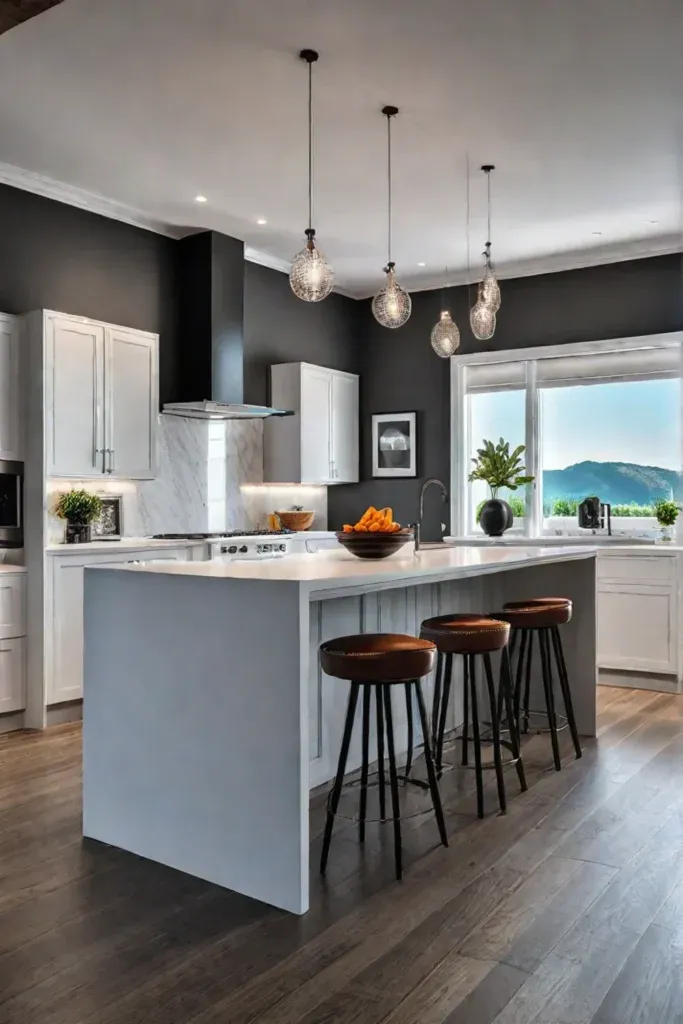 Kitchen with appcontrolled and voiceactivated lighting