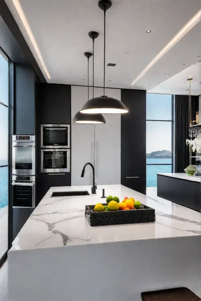 Lshaped kitchen island for optimized workflow