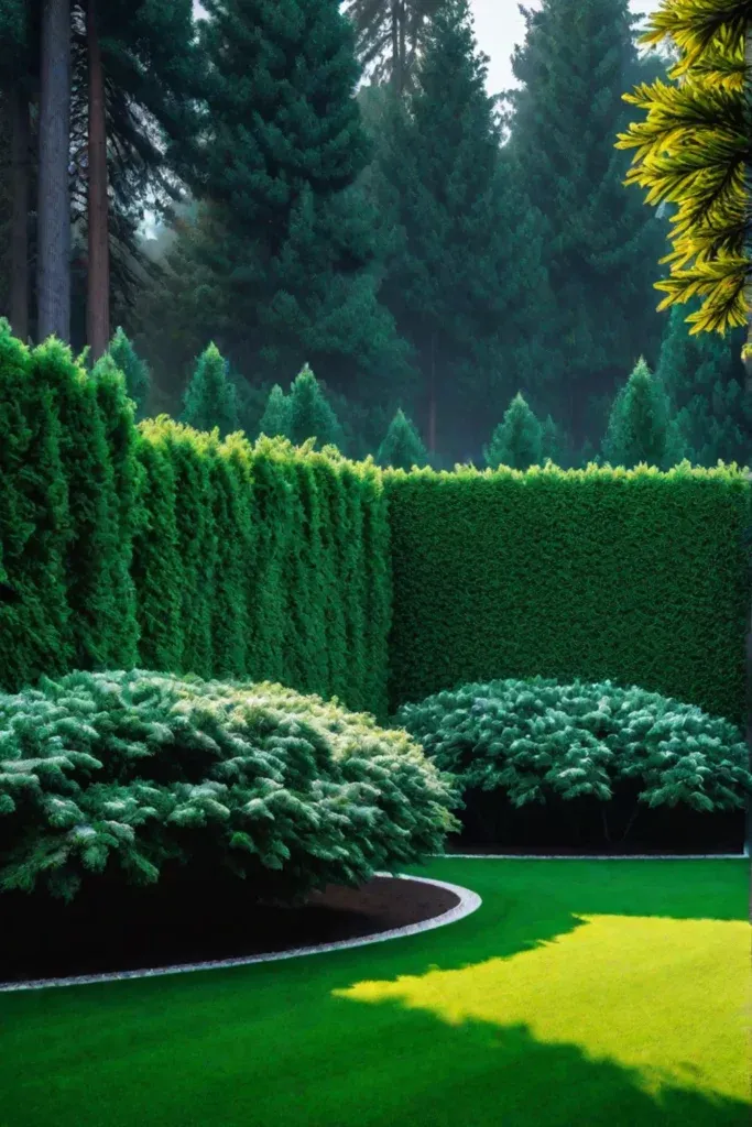 Lush backyard with trees for privacy