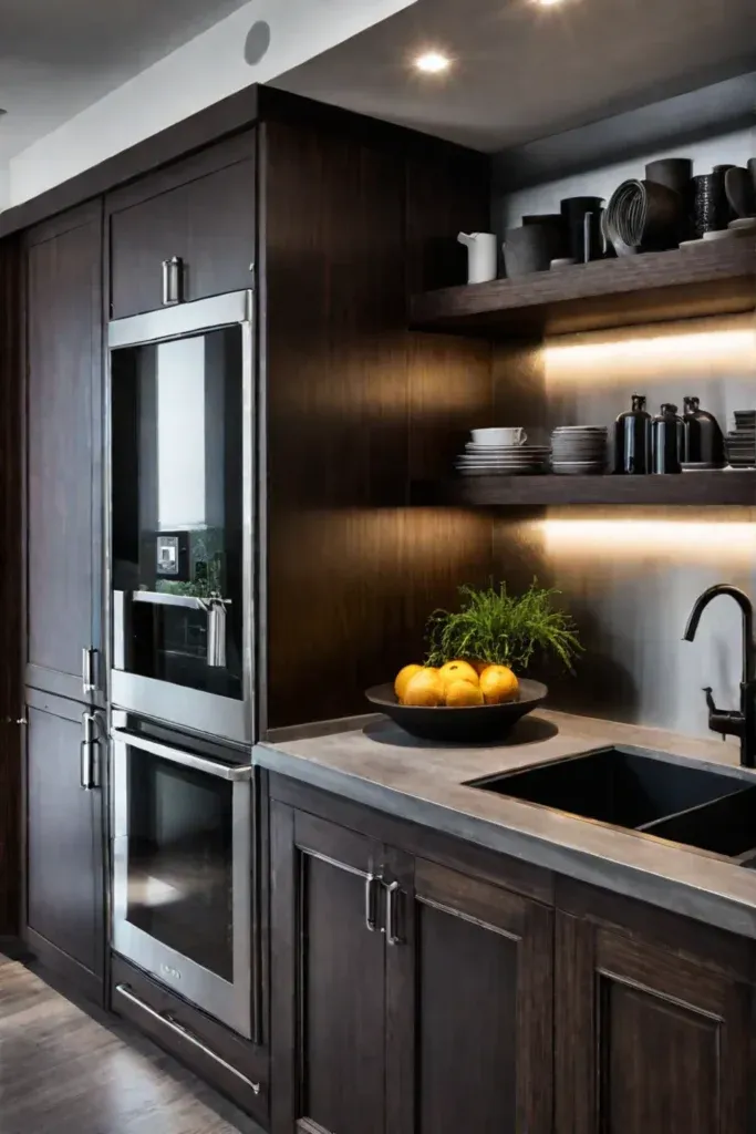 Metal backsplash industrial kitchen