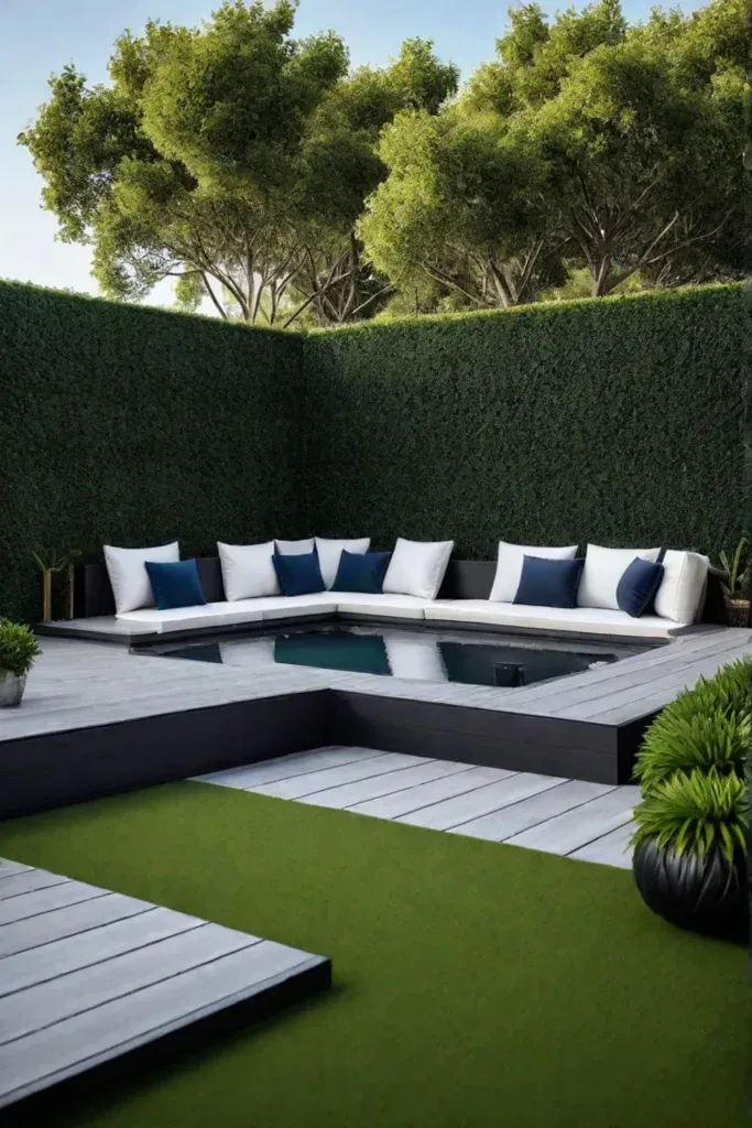 Minimalist backyard design with privacy