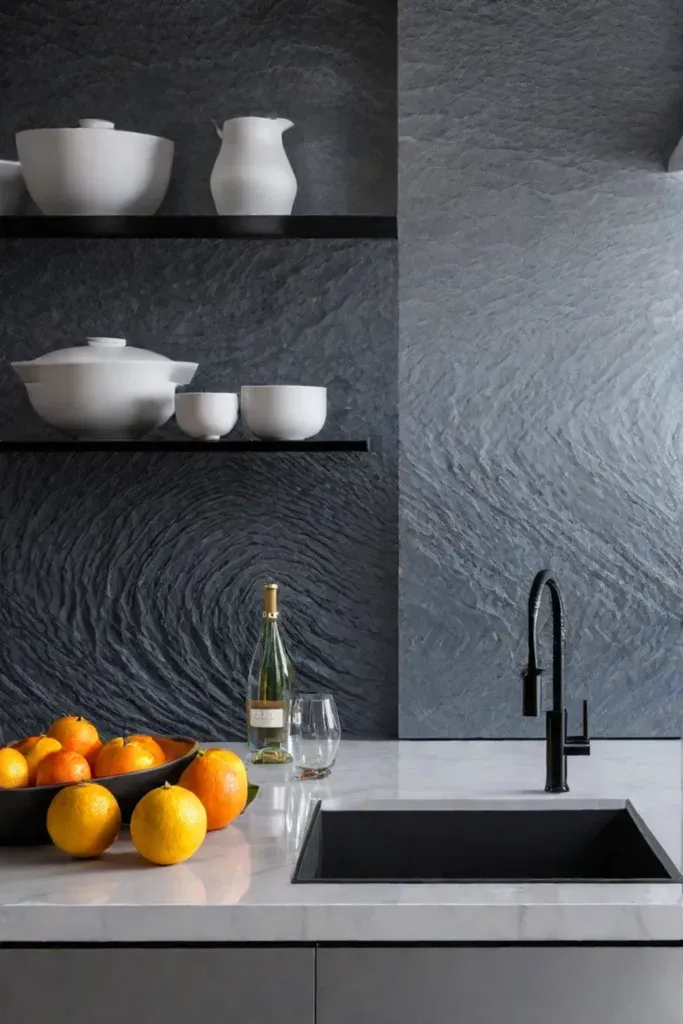 Mixed media backsplash unique kitchen artistic expression