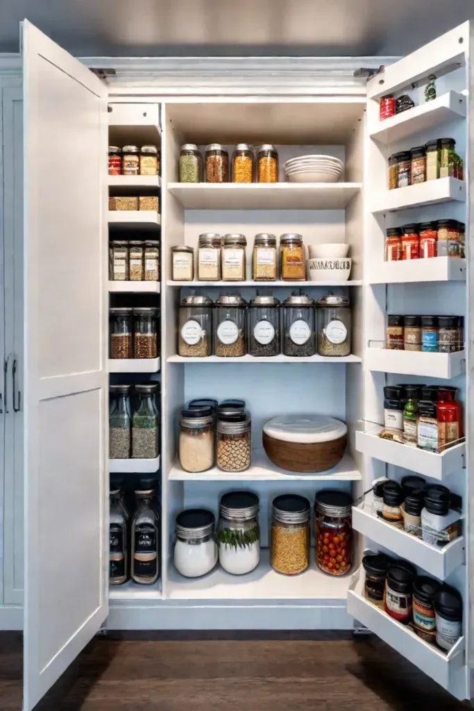 Pullout pantry organized kitchen