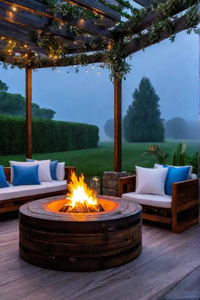 Rustic backyard gathering space