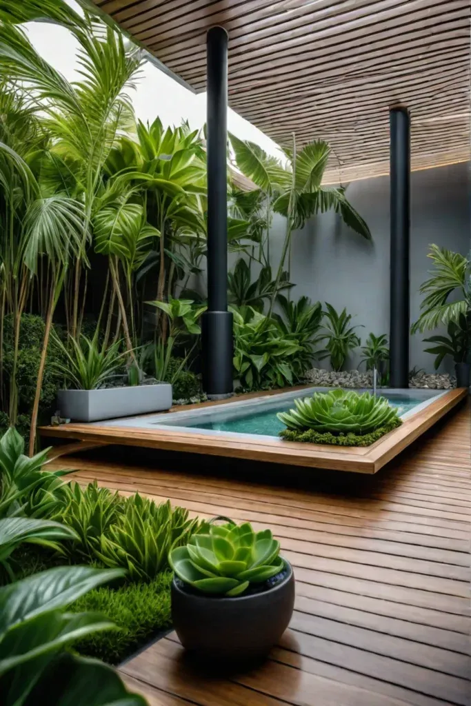 Tranquil yoga space for connecting with nature