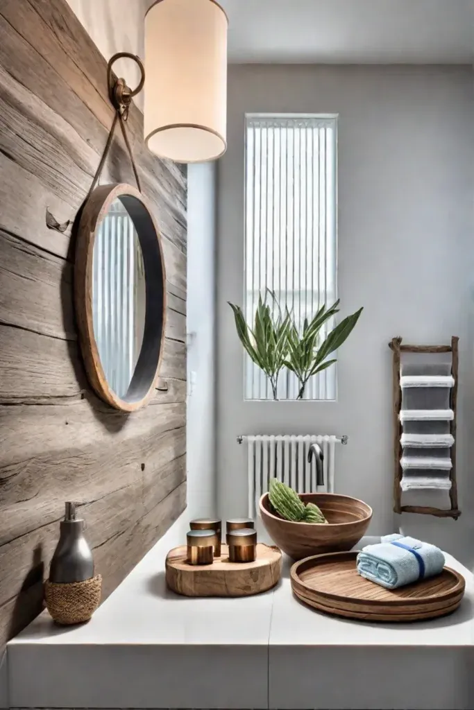 Vintage bathroom with driftwood accents