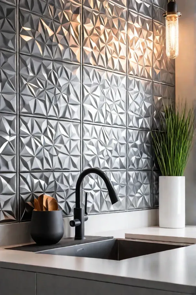 Visually dynamic backsplash adding depth and interest