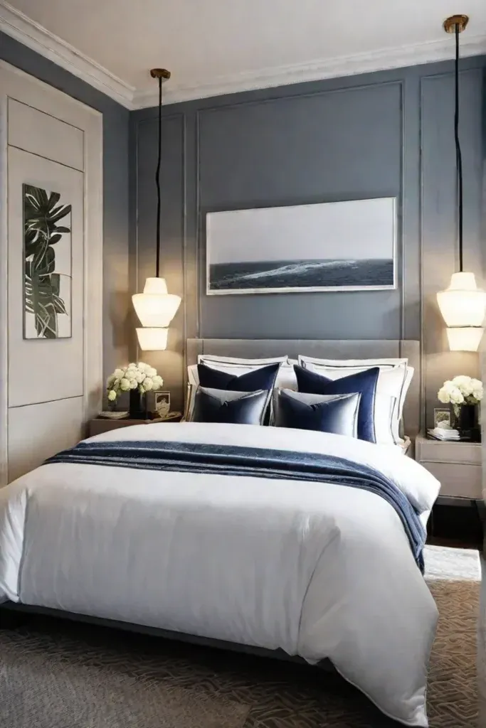 Cohesive bedroom decor with wallpaper