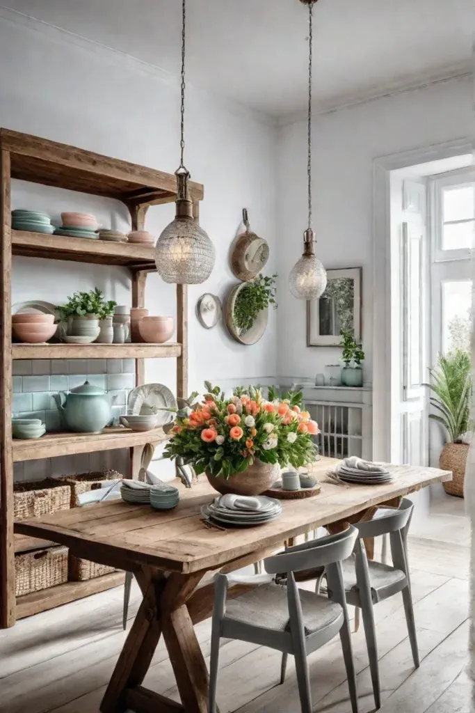 Inviting cottage kitchen with flowers