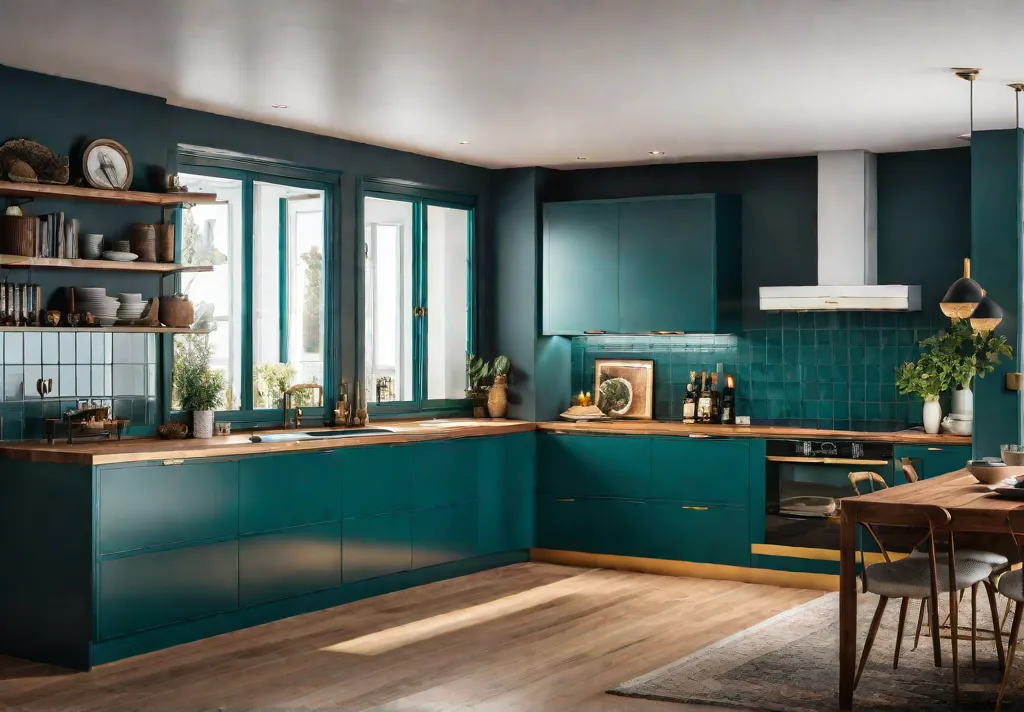 A modern kitchen filled with natural light showcasing unique kitchen cabinets paintedfeat