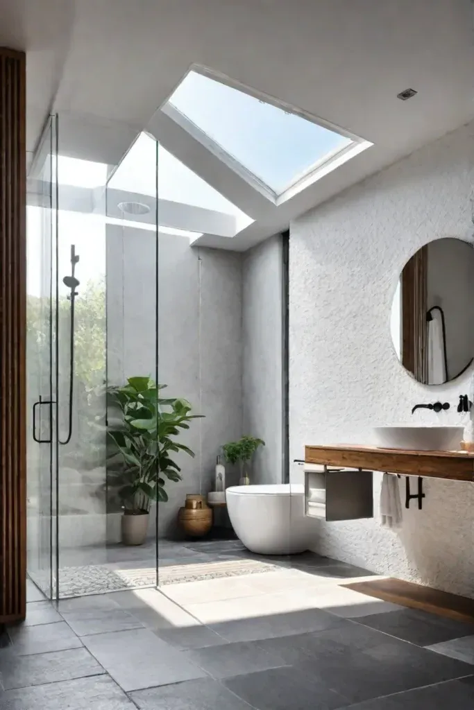 Bright and airy rustic bathroom