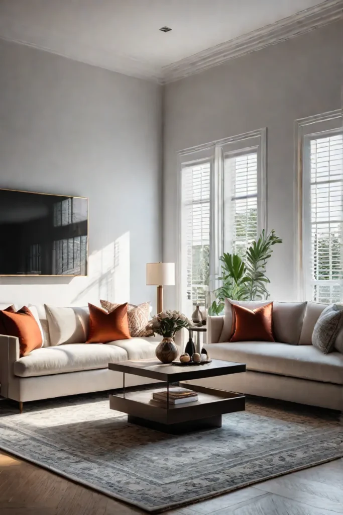 Cozy living room with textured textiles