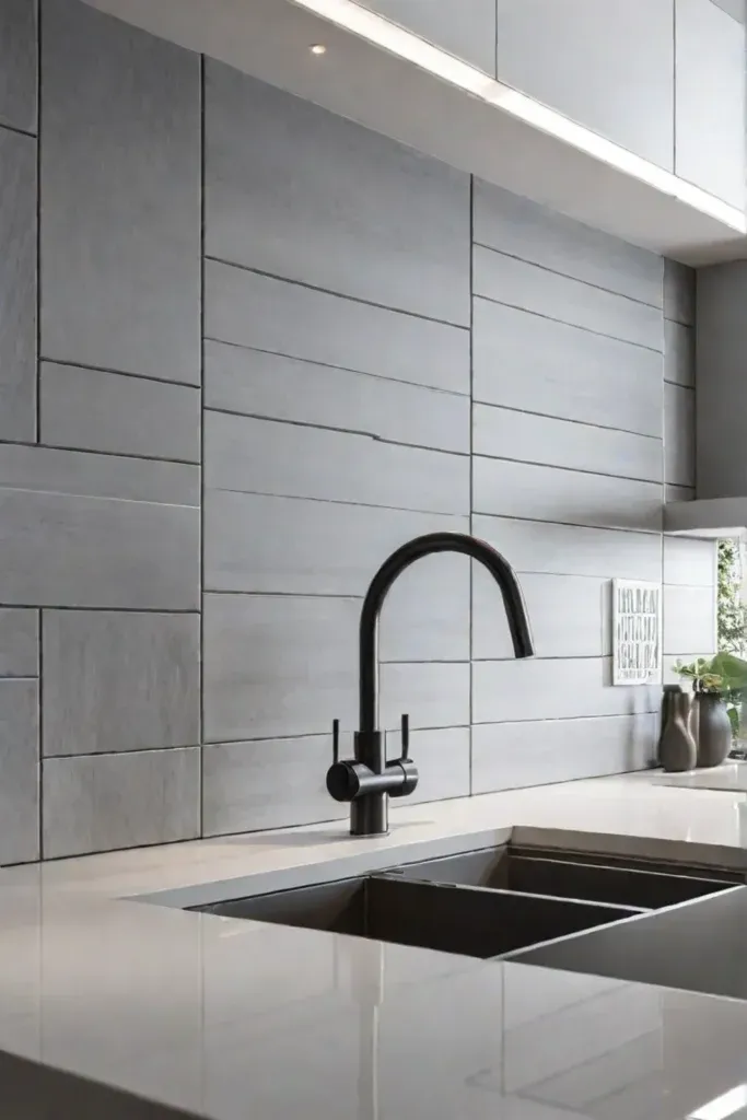 Largeformat tiles minimalist kitchen