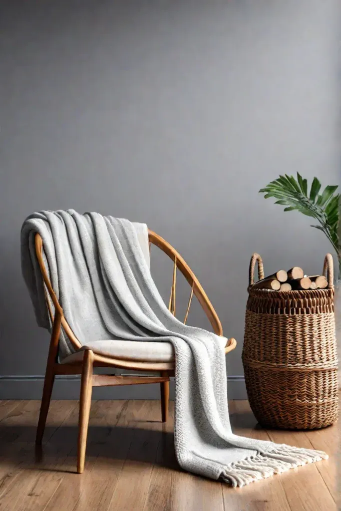 Minimalist living room with cozy textures
