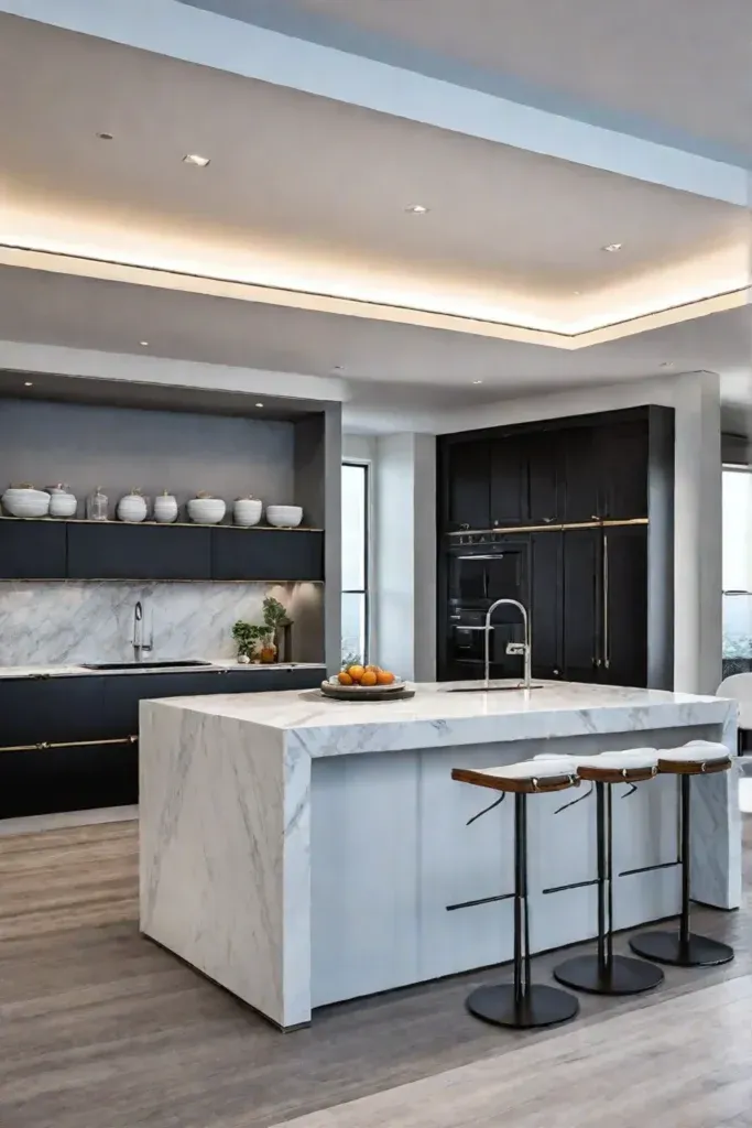 Mixed hardware kitchen island vintage and modern accents