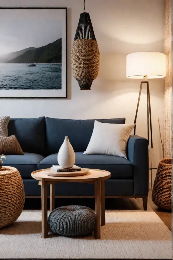 Peaceful living room with a focus on texture