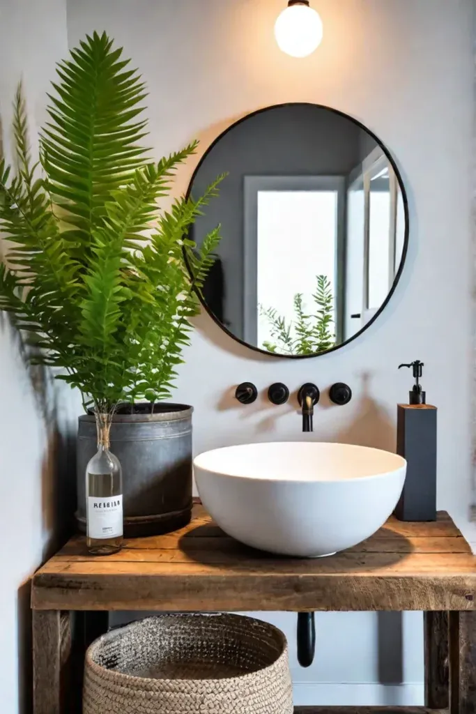 Potted fern humid environment attention to detail