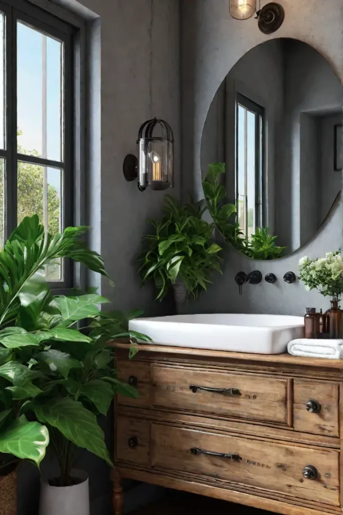 Rustic bathroom repurposed vanity thrift store finds