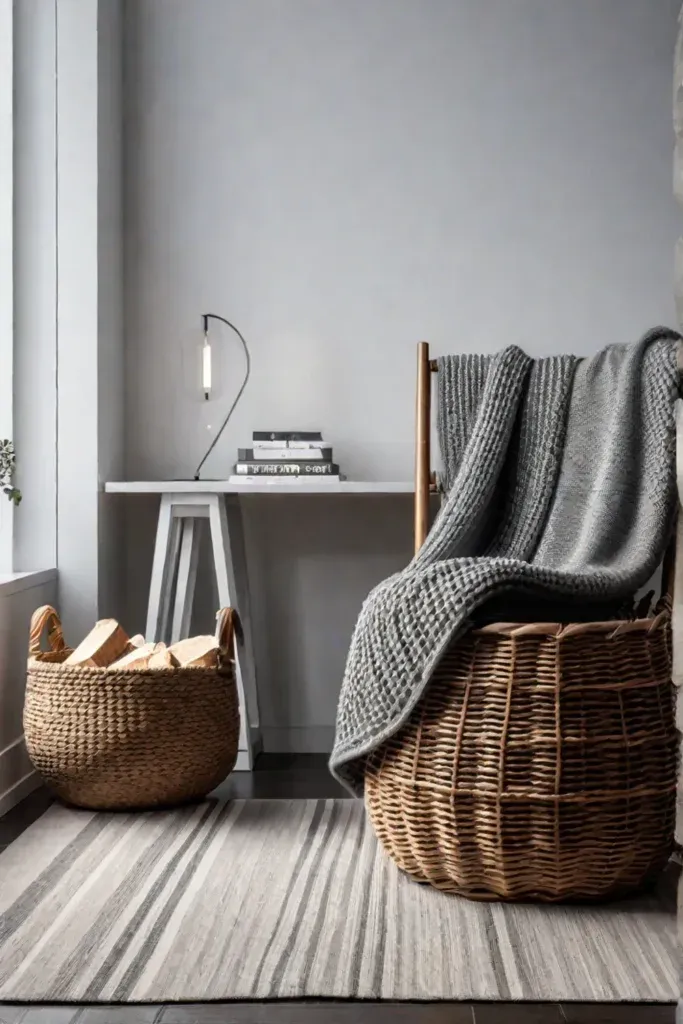 Simple and inviting living room with natural elements