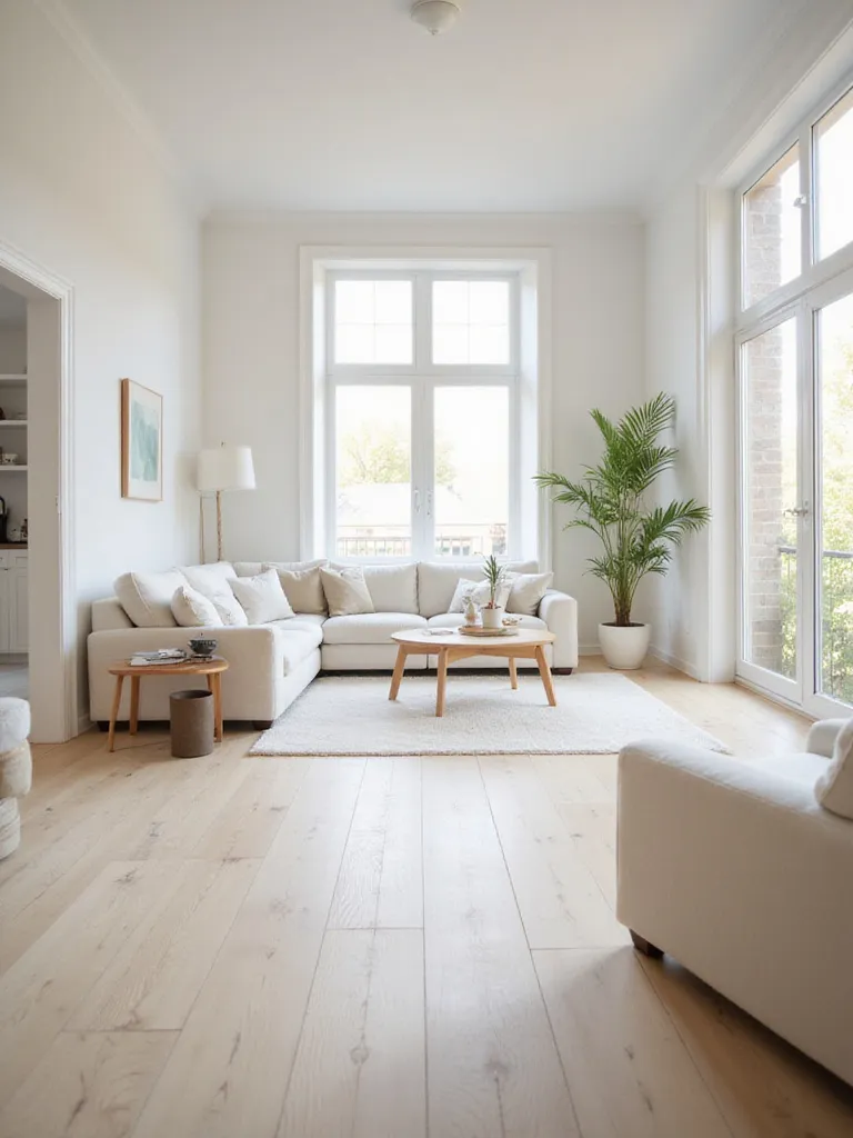 Minimalistic living room with ample open space promoting a sense of calm.