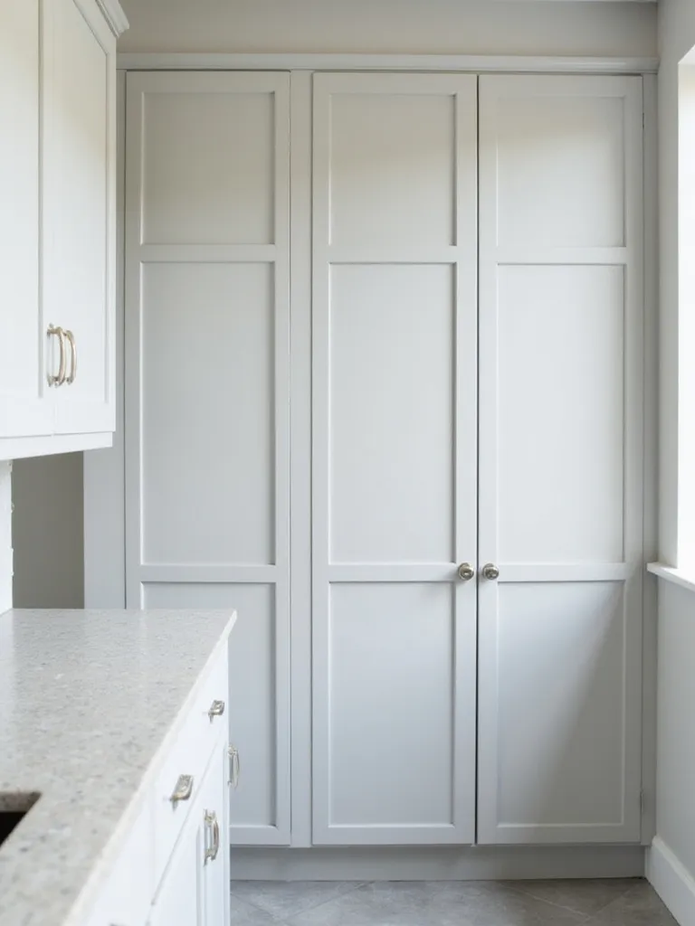 Kitchen cabinets painted light gray, budget kitchen decor