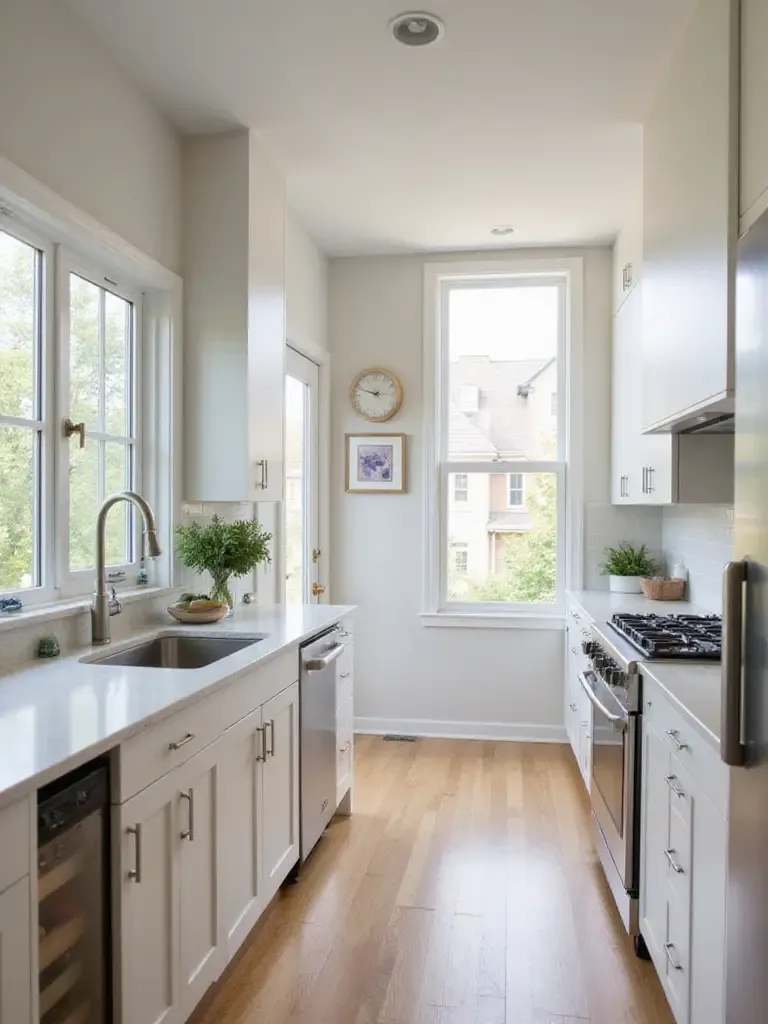 Optimized kitchen layout showcasing the workflow triangle with sink, stove, and refrigerator.