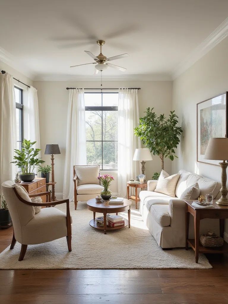 A well-proportioned living room showing furniture correctly scaled to the room size, creating a balanced and spacious layout.