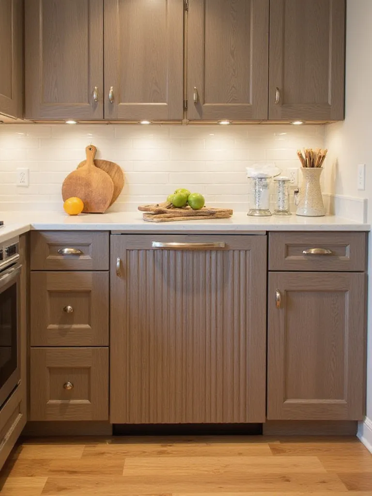 Modern kitchen with a sleek appliance garage concealing small appliances