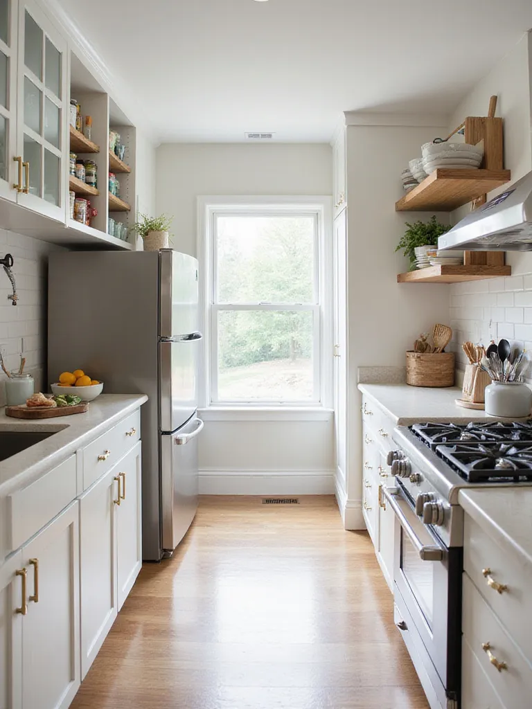 A beautifully organized kitchen showcasing defined workflow zones for optimal efficiency.