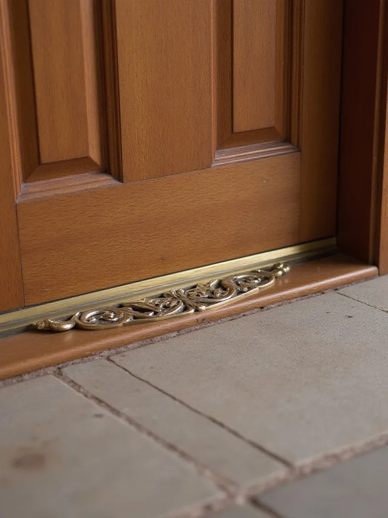 Decorative kick plate installed on a front door enhancing curb appeal