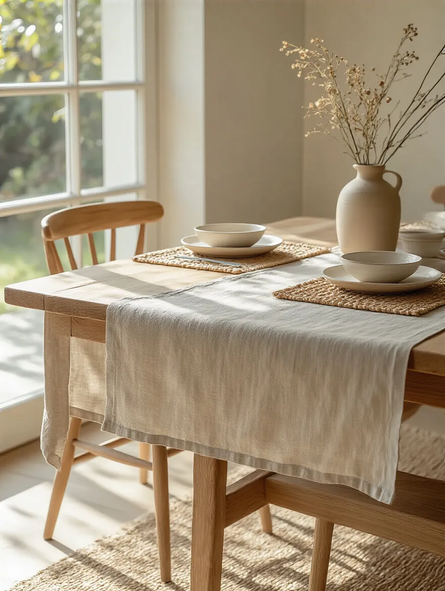 Portrait view of a base layer setup on a kitchen table