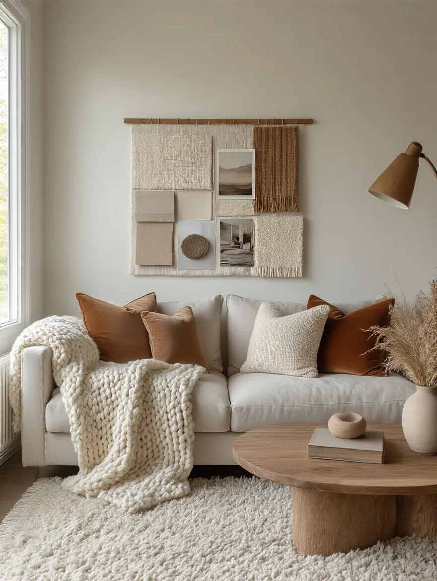 Cozy living room vision board portrait