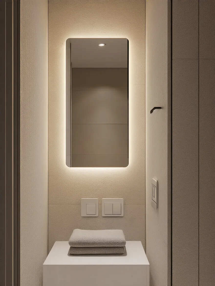 Bathroom dimmer switch with ambient lighting